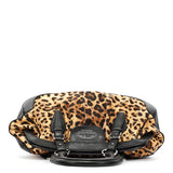 Dolce & Gabbana Leopard Print Canvas Leather Tote Bag