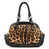Dolce & Gabbana Leopard Print Canvas Leather Tote Bag