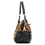 Dolce & Gabbana Leopard Print Canvas Leather Tote Bag