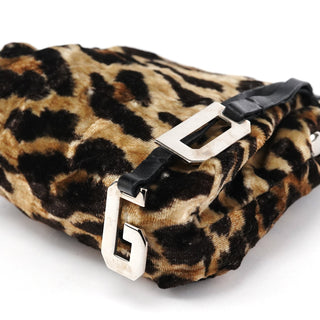 Dolce & Gabbana Leopard Velvet Mini Clutch Shoulder Bag