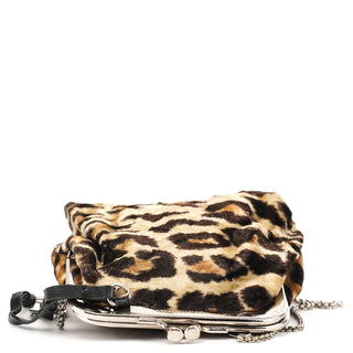 Dolce & Gabbana Leopard Velvet Mini Clutch Shoulder Bag