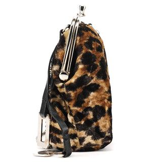 Dolce & Gabbana Leopard Velvet Mini Clutch Shoulder Bag
