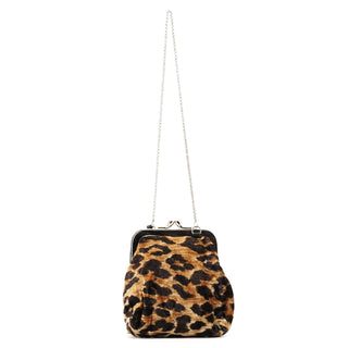 Dolce & Gabbana Leopard Velvet Mini Clutch Shoulder Bag