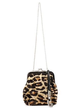 Dolce & Gabbana Leopard Velvet Mini Clutch Shoulder Bag