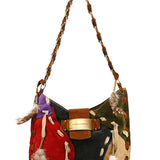 Dolce & Gabbana Multicolour Suede Feather Shoulder Bag