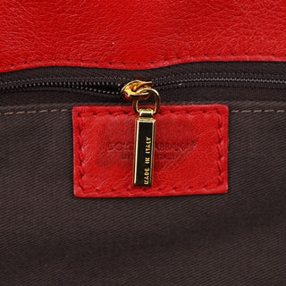 Dolce & Gabbana Red Leather Knot 2-Way Boston Bag