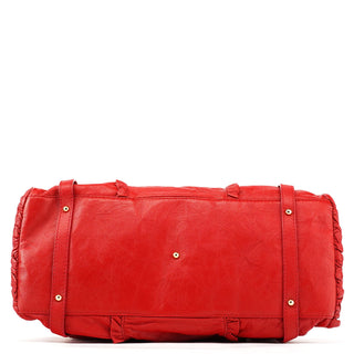 Dolce & Gabbana Red Leather Knot 2-Way Boston Bag