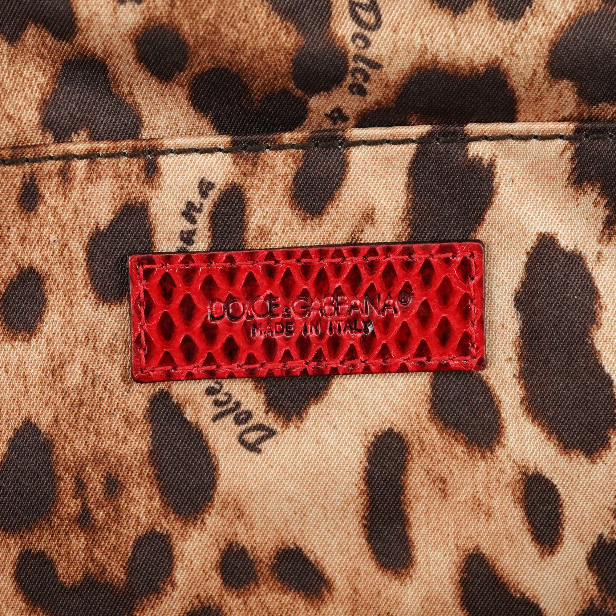 Dolce & Gabbana Red Python Chain Clutch Bag