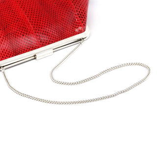 Dolce & Gabbana Red Python Chain Clutch Bag