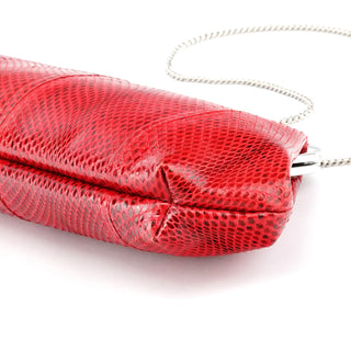 Dolce & Gabbana Red Python Chain Clutch Bag