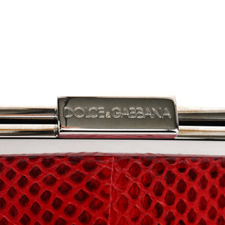 Dolce & Gabbana Red Python Chain Clutch Bag