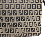 Fendi Beige Navy FF Zucchino Baguette Shoulder Bag