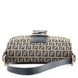 Fendi Beige Navy FF Zucchino Baguette Shoulder Bag
