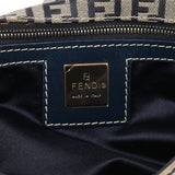 Fendi Beige Navy FF Zucchino Baguette Shoulder Bag