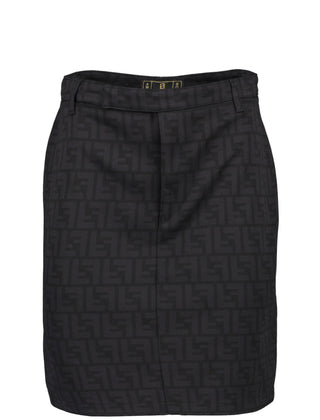 Fendi Black Zucca Monogram Skirt