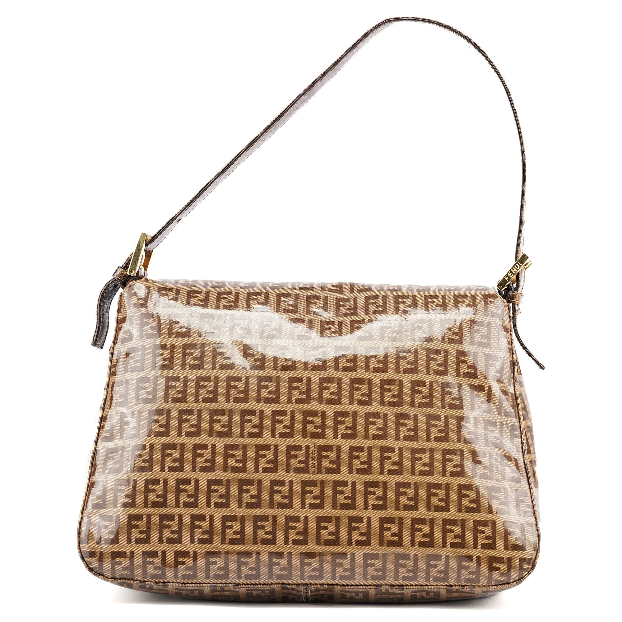 Fendi Sac Mamma Baguette Zucchino FF en plastique marron