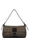 Fendi Brown Zucchini Canvas Monogram Baguette