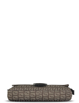 Fendi Brown Zucchini Canvas Monogram Baguette