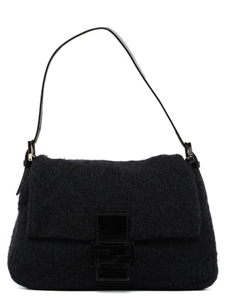 Fendi Navy Virgin Wool Mamma Bag