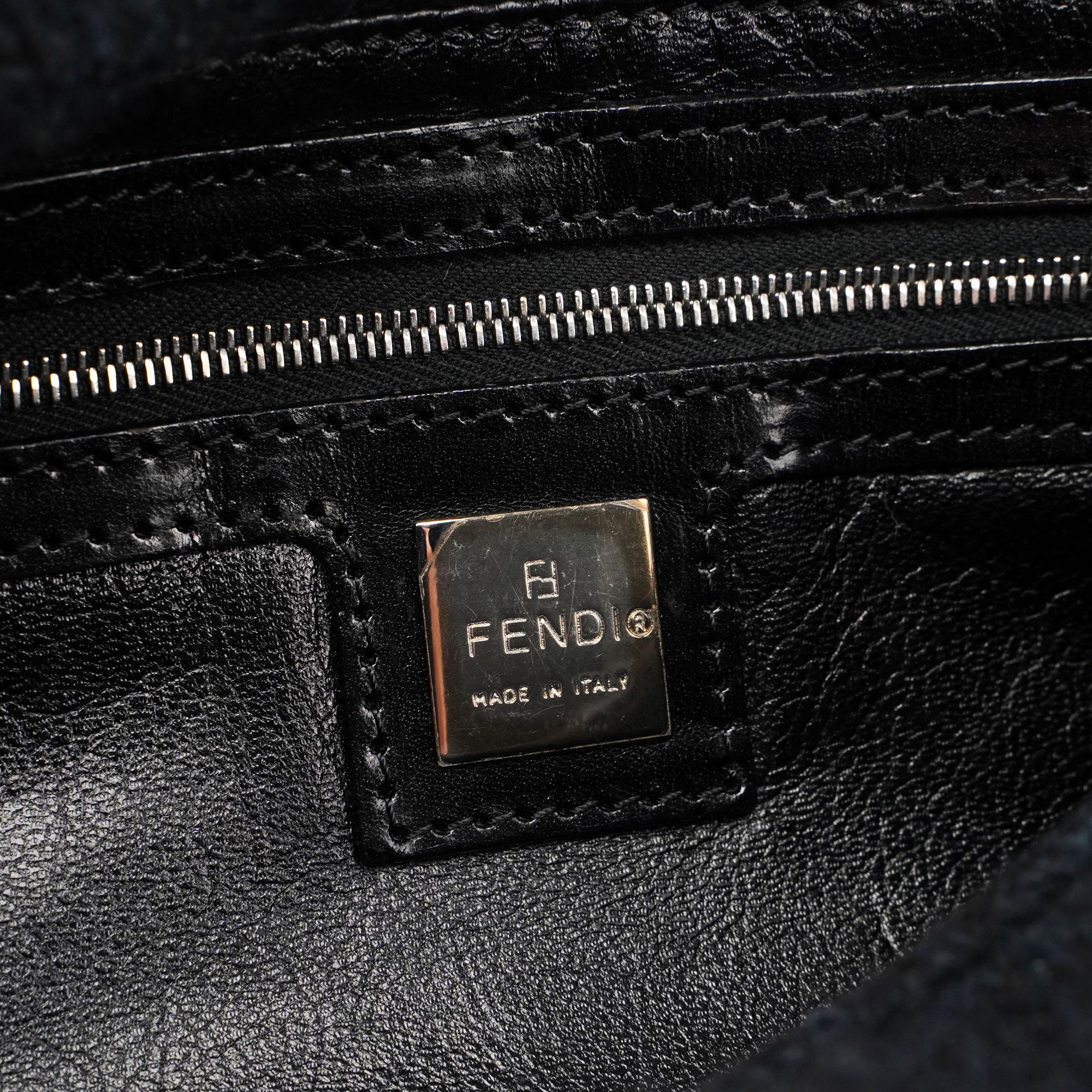 Fendi Sac Mamma en laine vierge bleu marine