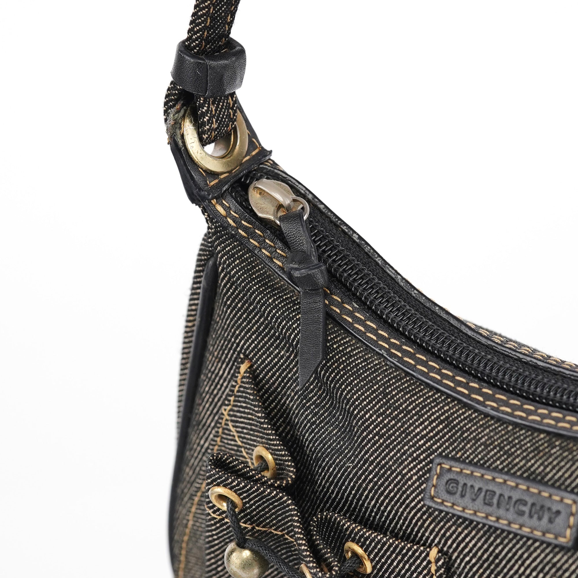 Givenchy Anthracite Denim Hobo Shoulder Bag
