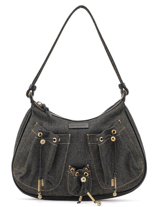 Givenchy Anthracite Denim Hobo Shoulder Bag