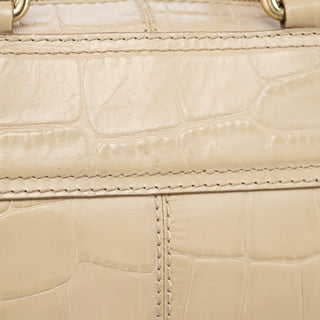 Givenchy Beige Croc Embossed Bowling Bag