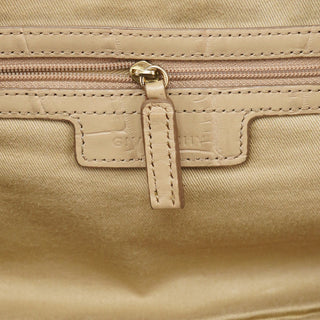 Givenchy Beige Croc Embossed Bowling Bag