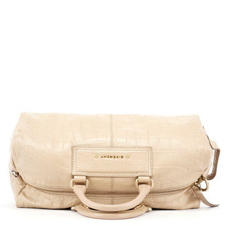 Givenchy Beige Croc Embossed Bowling Bag