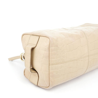 Givenchy Beige Croc Embossed Bowling Bag