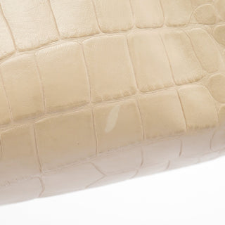 Givenchy Beige Croc Embossed Bowling Bag