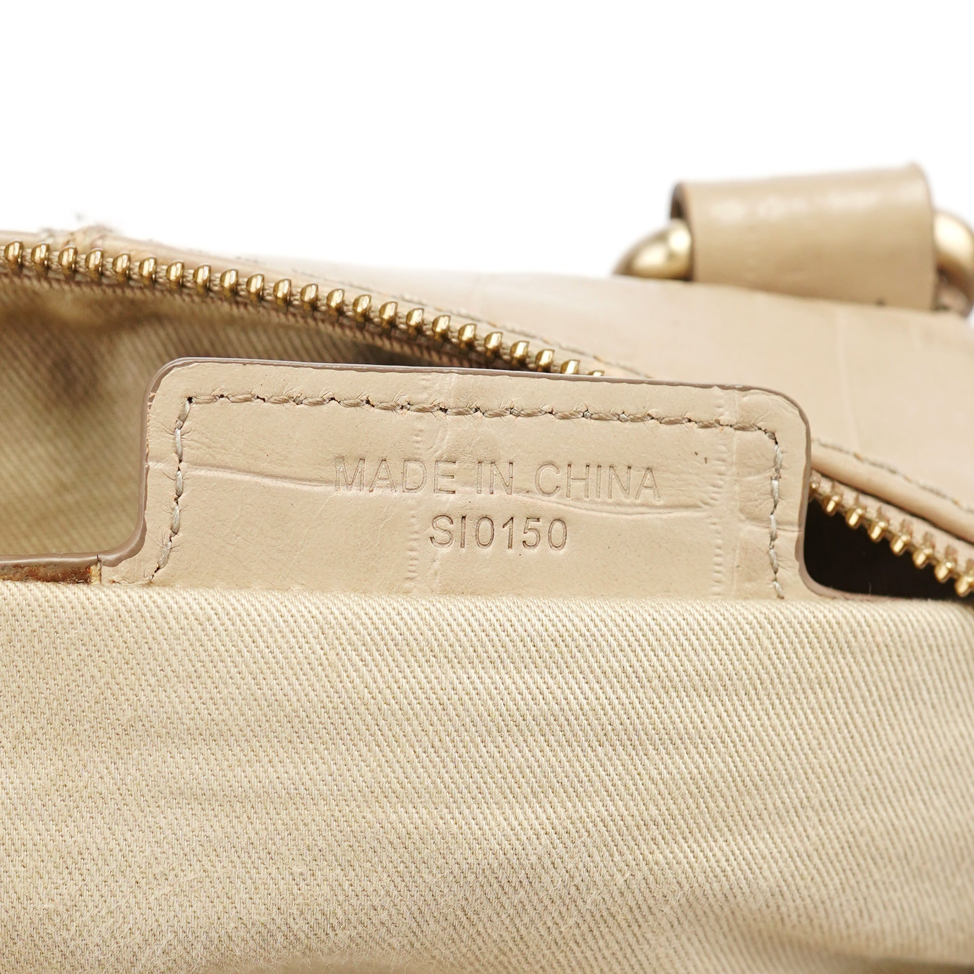 Givenchy Beige Croc Embossed Bowling Bag