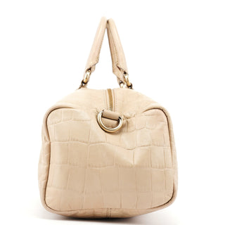 Givenchy Beige Croc Embossed Bowling Bag