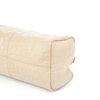 Givenchy Beige Croc Embossed Bowling Bag