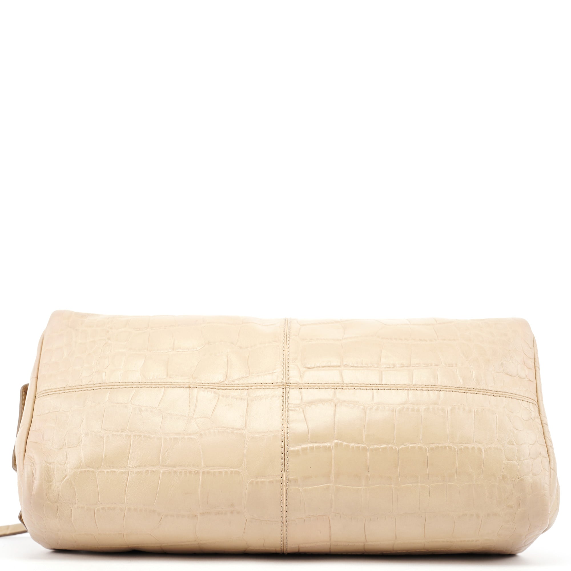 Givenchy Beige Croc Embossed Bowling Bag