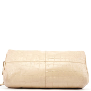 Givenchy Beige Croc Embossed Bowling Bag