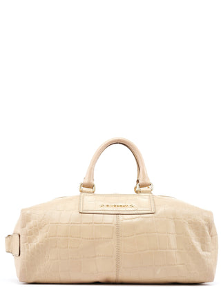 Givenchy Beige Croc Embossed Bowling Bag