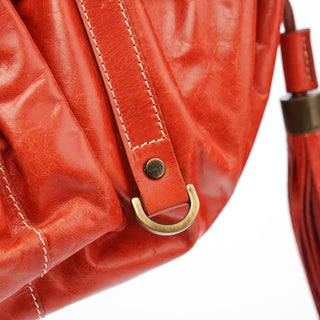 Givenchy Burnt Orange Calfskin Tassel Drawstring Bag