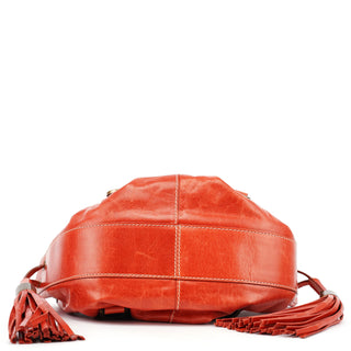 Givenchy Burnt Orange Calfskin Tassel Drawstring Bag