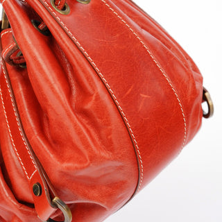 Givenchy Burnt Orange Calfskin Tassel Drawstring Bag