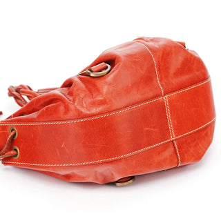 Givenchy Burnt Orange Calfskin Tassel Drawstring Bag