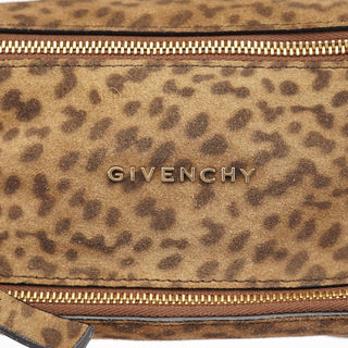 Givenchy Leopard Suede Pandora Clutch Bag