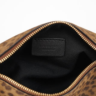 Givenchy Leopard Suede Pandora Clutch Bag