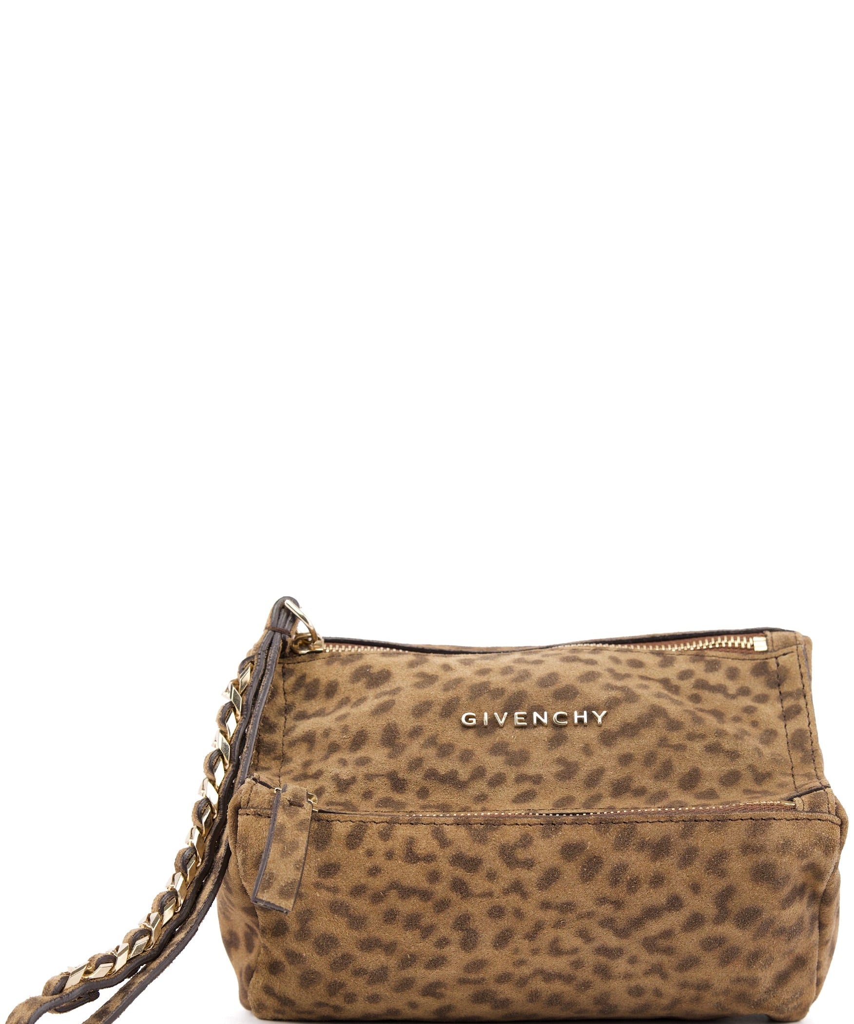 Givenchy Leopard Suede Pandora Clutch Bag
