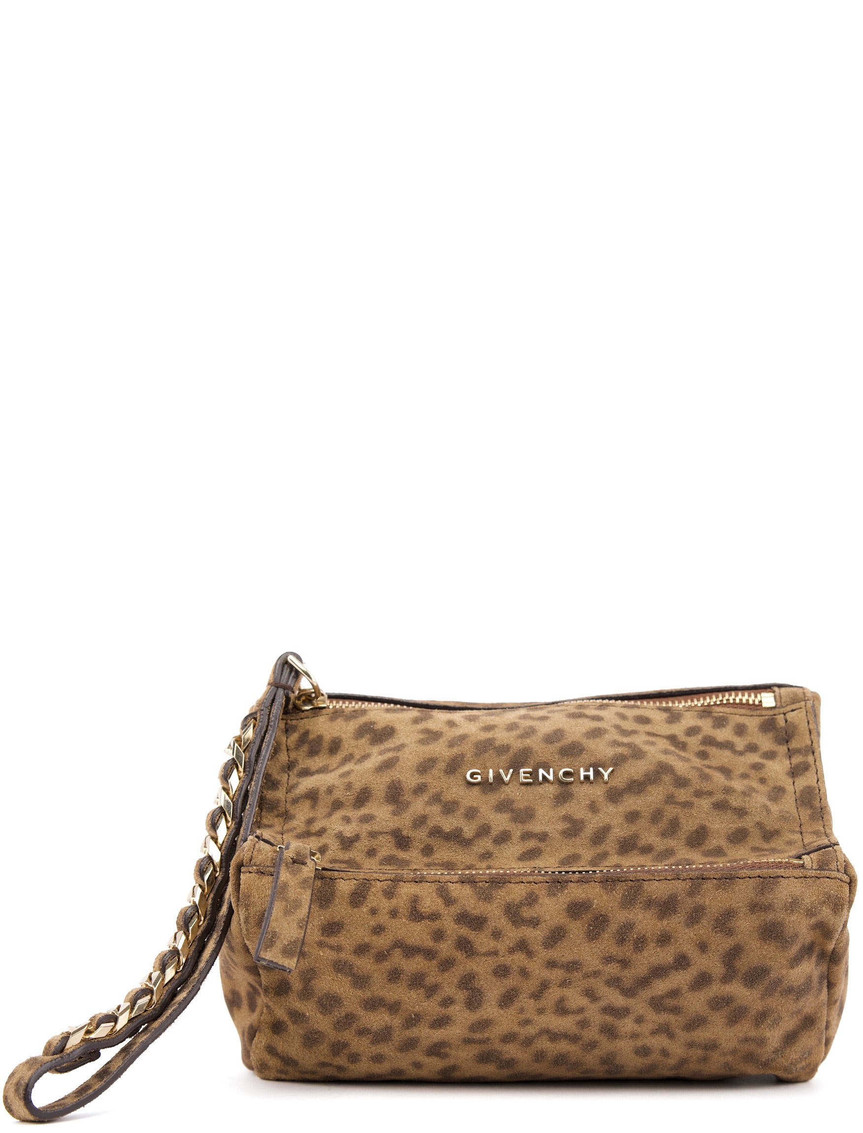 Givenchy Pochette Pandora en daim léopard