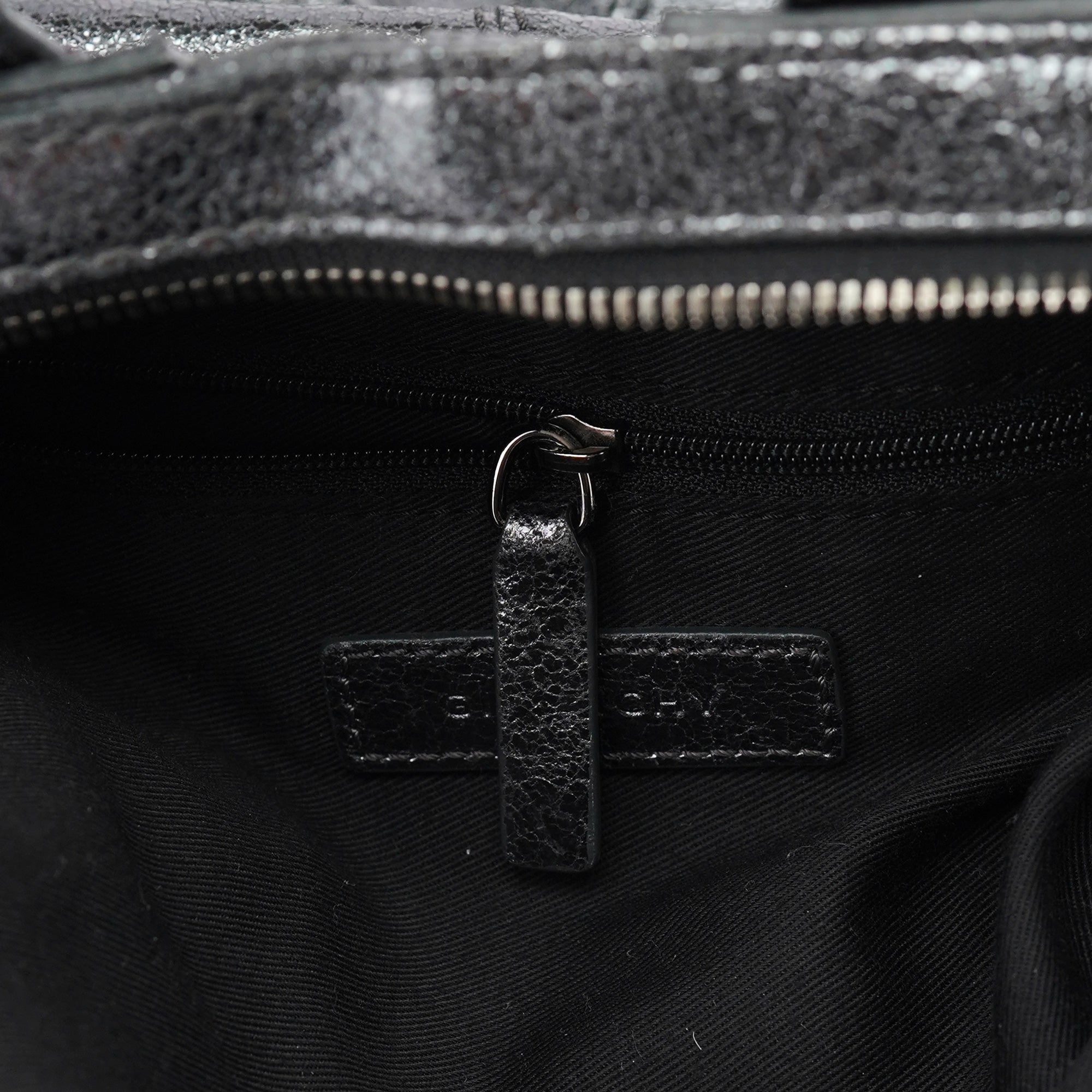 Givenchy Silver Metallic Leather Tote Bag
