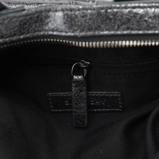 Givenchy Silver Metallic Leather Tote Bag