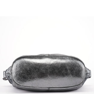 Givenchy Silver Metallic Leather Tote Bag