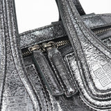 Givenchy Silver Metallic Leather Tote Bag