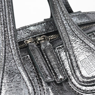 Givenchy Silver Metallic Leather Tote Bag